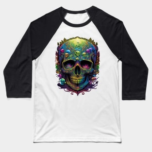 Psychodelic skull Baseball T-Shirt